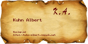 Kuhn Albert névjegykártya