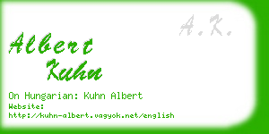 albert kuhn business card